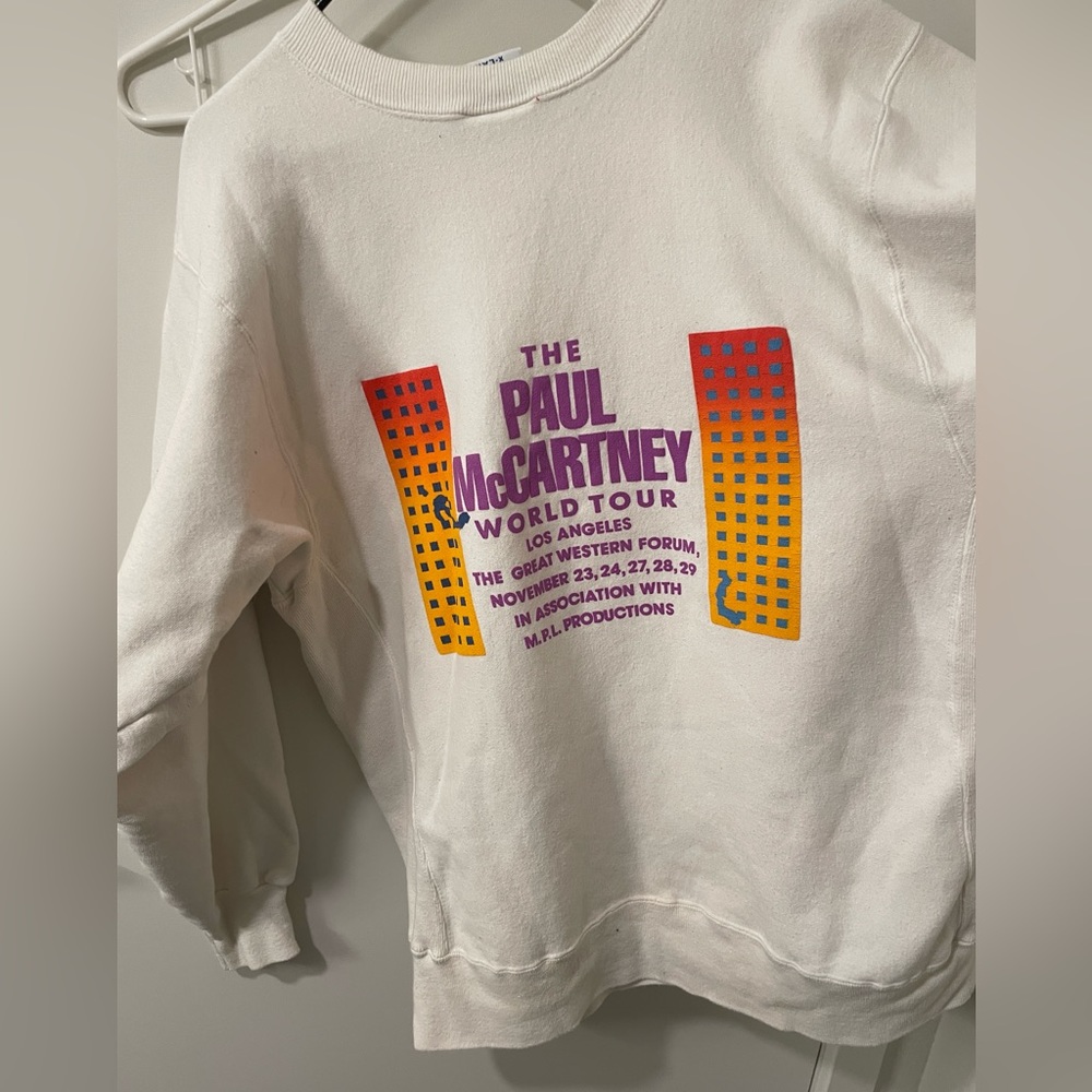 Vintage 1989 Tour Paul McCartney CREWNECK